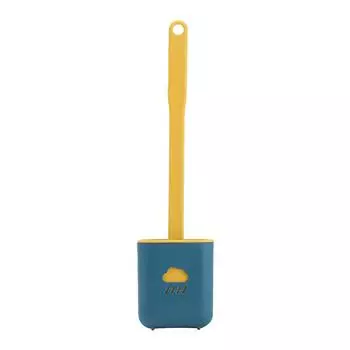 (SU)Силиконовая щетка для унитаза с держателем для туалетной щетки Набор креативных чистящих щеток WH белый