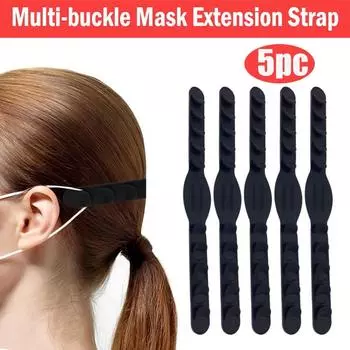 (SU)Средство для предотвращения боли в ушах, противоскользящие ушные крючки, удлинительная пряжка, 5 шт. One size чёрный