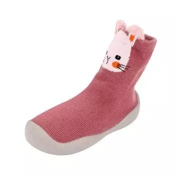 (SU)Теплые носки с героями мультфильмов для маленьких мальчиков и девочек, обувь на резиновой подошве, Нескользящие кроссовки для первых ходунков 27 синий