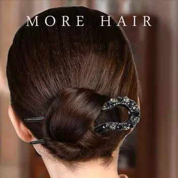 (SU)U-образная заколка для волос с кристаллами и стразами, заколка для волос с двумя зубцами, женская заколка для волос «ласточкин хвост» One size