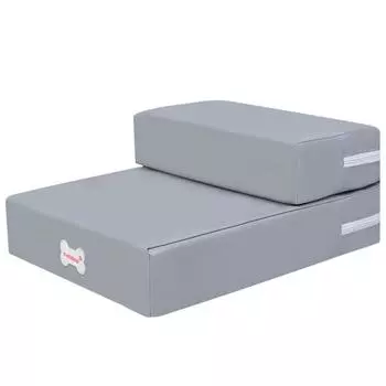 (SU)Водонепроницаемая кожаная складная лестница для домашних животных, съемная кровать для домашних животных, пандус для кошек и собак, 2 ступени OR оранжевый