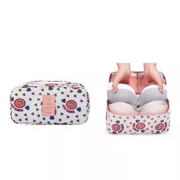 (SU)Водонепроницаемый портативный узор дорожное нижнее белье бюстгальтер ящик для хранения сумка для хранения One size розовый