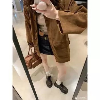 [Su Yinyin of the same style] Little Martin~ Lace-up thick-soled heightening casual dr derby small leather shoes women s loafers single shoes 35 чёрный
