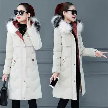 (SU)Женская модная верхняя одежда, куртки с капюшоном и длинными рукавами, пальто с принтом на хлопковой подкладке M белый