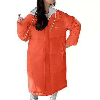 (SU)Женская осенне-зимняя модная хлопковая куртка с длинным рукавом и подкладкой. Хлопковая куртка. L оранжевый