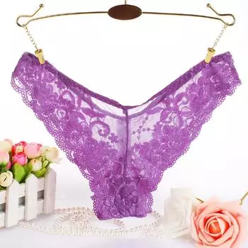 (SU)Женские сексуальные кружевные прозрачные дышащие мягкие трусы, нижнее белье, нижнее белье M