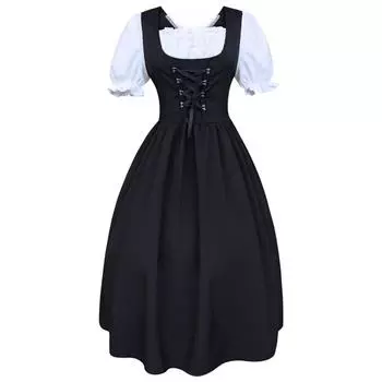 (SU)Женский костюм Октоберфест, платье для баварской пивной девушки L чёрный