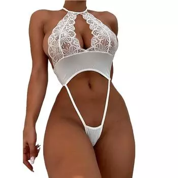 (SU)Женский модный сексуальный кружевной цельный комплект, однотонный беспроводной бюстгальтер, сексуальное нижнее белье, трусики M