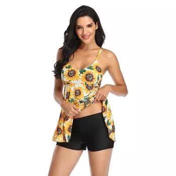 (SU)Женский сексуальный купальник-бикини, платье с принтом, бикини, бюстгальтер без оправы, купальник