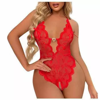 (SU)Женское эротическое белье, сексуальное кружево с открытой спиной, полое сердце, крючок и комплект колец без стальных колец L