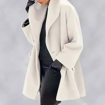 (SU)Женское флисовое пальто с шалевым воротником, элегантное смешанное пальто, длинное пальто, верхняя одежда, куртки S красный