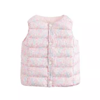 (SU)Жилет без рукавов с принтом для маленьких мальчиков и девочек, уличный жилет, верхняя одежда, наряды 120