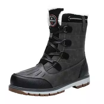 (SU)Зимние мужские модные зимние ботинки, водонепроницаемые, нескользящие и теплые уличные ботинки 38 коричневый