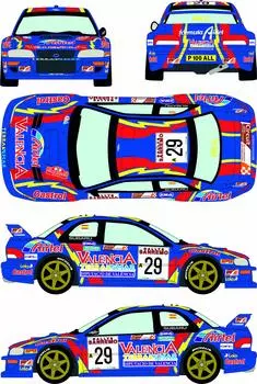 Subaru Impreza 98 WRC Sanremo Rally 1999 Автомобильная наклейка RD24/026 1/24 № 29