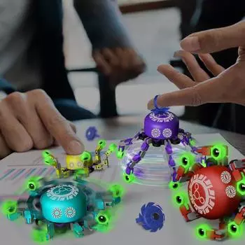 Subbt Fidget Spinner Toys, DIY Fidget Chain Spinner детский антистресс ручной спиннер игрушки для снятия стресса детская цепочка подарки no luminous красный