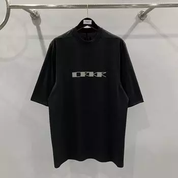 SUBHUMAN Мужская черная свободная повседневная хлопковая футболка без воротника XL чёрный