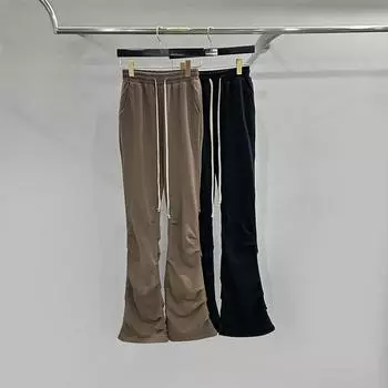 SUBHUMAN Women s 2024 Spring/Summer Earthy Gray Pleated Flared Trousers M чёрный