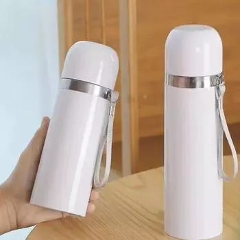 Сублимационная нержавеющая сталь с вакуумной изоляцией Термос Прямая чашка Заготовка с крышкой Бутылки для воды Стаканы Кофейные чашки Кружки Портативные 350ML белый
