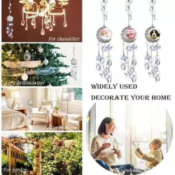 Сублимация Луна Ловец Солнца Подвесное украшение для дома и сада Искусственный кристалл Призма Радуга Создатель Теплопередача Алюминиевый лист Подвеска в форме полумесяца