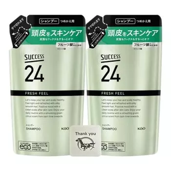 Success 24 Fresh Feel Green Citrus Scent Шампунь Сменный блок 320 мл Набор из 2 шт. Оригинальный логотип Kunutonn Бонус в комплекте +