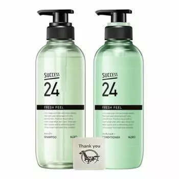 Success 24 Fresh Feel Green Citrus Scent Shampoo 400ml + Conditioner 400ml Set of 1 + Kunutonn original logo bonus included
