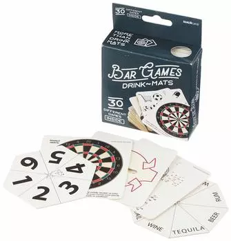 Suck UK 30 Bar Game Пивные подставки 60 Оригинальных игр для питья Карточная игра Набор подставок Игра для вечеринки Подарки Барные аксессуары Аксессуары для мальчишника Семейные развлечения -