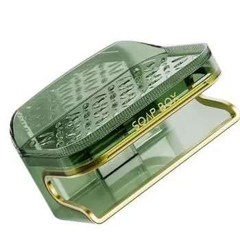 Sucker Sponge Soap Box Wall Mounted HoleFree Toilet Wall Drain Storage Rack With Double Layer Soap Box зелёный