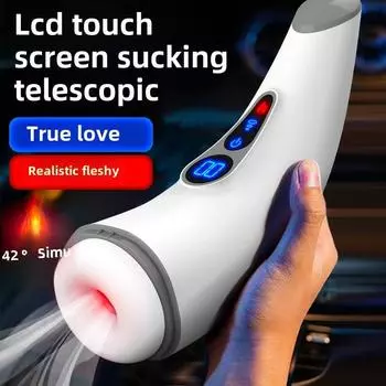 Сосущая чашка с реактивной струей Интерактивное произношение Подогреваемый мужской мастурбатор Качающий тренажер Взрослые продукты Hgod 007 PRO