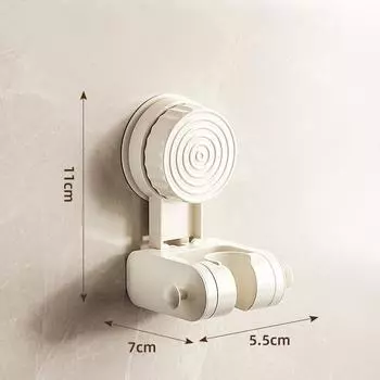 Suction Cup Shower Head Holder Relocatable Adjustable Handheld Sprayer Support Wall Mounted With Hooks Sprayer Fixed Base белый