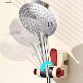 Suction Cup Shower Holder Adjustable Shower Head Stand Universal Bathroom Bracket Nozzle Base Accessor Punch-Free Rotation чёрный