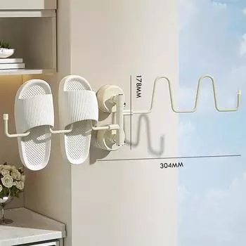Suction Cup Slipper Hanger Rotatable Shoe Drying Rack For Bathroom And Balcony Wall Mounted No Punching Shoe Rack
