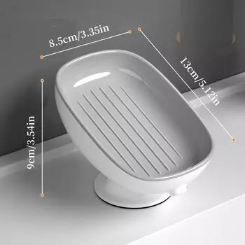 Suction Cup Soap Box Strong Grip Double-layer Drain PP Washbasin Soap Rack Easy To Install Bathroom Soap Storage Rack Accessorie