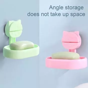 Suction Cup Soap Holder Strong Load-bearing Simple Installation Double-Layer Design Soap Dish зелёный