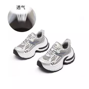 Suction film sole dad shoes women s 2025 spring new retro thick sole heightening running shoes casual versatile sports women s shoes 35