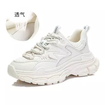 Suction film sole leather dad shoes women s 2025 spring new thick-soled heightening sports shoes women s casual versatile shoes children 35