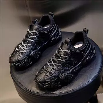 Suction film sole leather platform women s shoes spring 2025 new sports running breathable dad shoes women s casual single shoes women 35