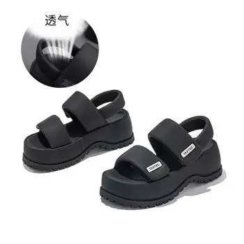 Suction film sole sandals women wear thick sole Velcro Roman wind beach casual sandals 2025 new summer women s shoes 35