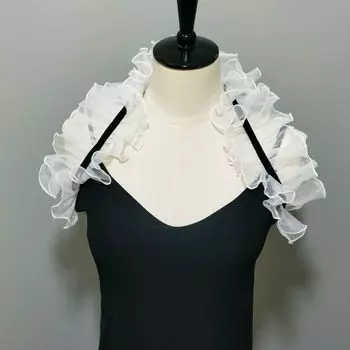 Суд классический ложный воротник плиссированные рукава женская шаль сценическая одежда для выступлений, взрывная белый