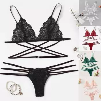 Suda Новое женское сексуальное кружевное белье, стринги, боди, одежда для сна, бандажный бюстгальтер, нижнее белье XL розовый