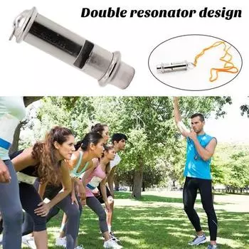 Судейский свисток из нержавеющей стали с ящиком для хранения на ремешке. Громкий звук. Портативные свистки для тренировок на открытом воздухе. Выживание. Футбол Баскетбол. Спортивные свистки. Sets