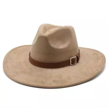 Замшевая шляпа в стиле джаз с большими полями, модная шляпа для леди и джентльмена, вечеринка, банкет, пальто, подходящая шляпа M56-59cm