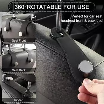 Suede Car Back Seat Headrest Hook Bendable Car Storage Holder Portable Hanger Hook for Bag Purse Cloth Grocery Interior Parts