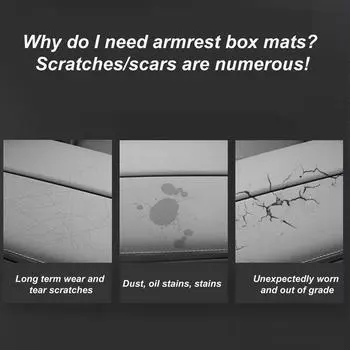 Suede Car Central Armrest Pad Anti Slip Auto Center Console Arm Rest Mat Seat Box Cover for Car Interior Accessories чёрный