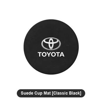 Suede Car Coaster Mat Water Cup Slots Non-Slip Pad For Toyota Corolla Yaris Chr Auris RAV4 Land Cruiser Camry Highlander 1Pcs