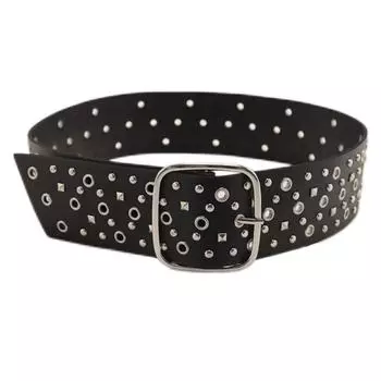 Suede Cowgirl Belt Rivet PU Leather Belt Elegant Wide Waistband Dress