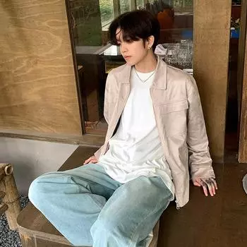 Suede Jacket Men s Autumn Korean Style Loose and Versatile Casual Lapel Work Wear Outer M