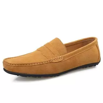 Suede Men s Loafers Super Soft Moccasins Shoes For Men Plus Size 38-47 Slip On Men Flats Casual Footwear 5 Colors 38 чёрный