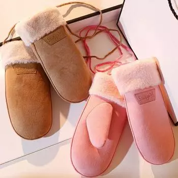 Suede Velvet Padded Halter Gloves Fawn Bicycle Gloves Outdoor Sports хаки