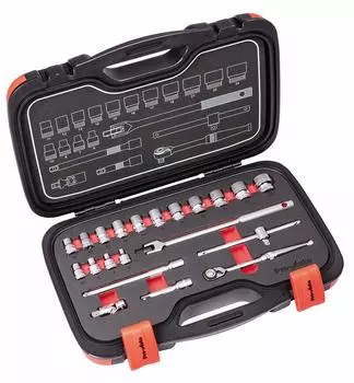 Suekage Tool Tool Set Socket Wrench Set PA3021 21PCS Pro-Auto 3/8 серебряный