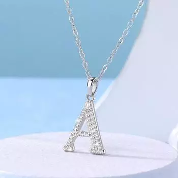 Sufair стерлингового серебра 925 пробы с кубическим цирконием, первоначальное имя, подвеска в виде буквы, ожерелье для женщин, цепочка, подарок на годовщину свадьбы, дня рождения